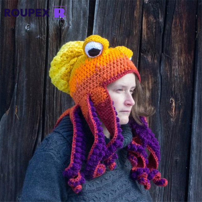 ROUPEX® |Artisan-Made Octopus Hats | Handcrafted Crochet Headwear with Playful Tentacles
