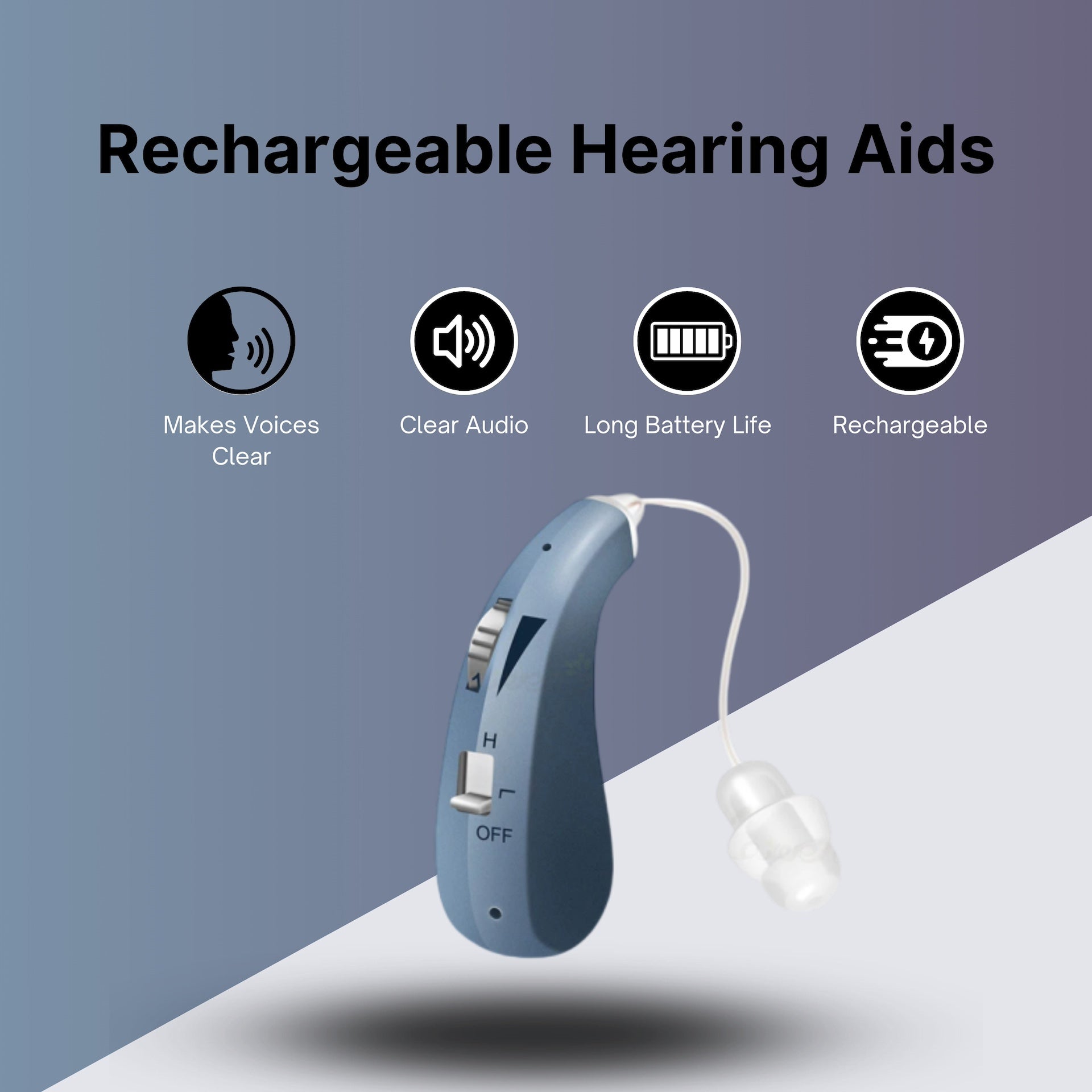 HeaSouls™️ ClearSound BTE Rechargeable Hearing Aids (Pair Of 2)